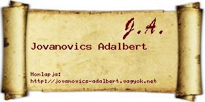 Jovanovics Adalbert névjegykártya