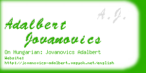 adalbert jovanovics business card